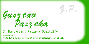 gusztav paszeka business card